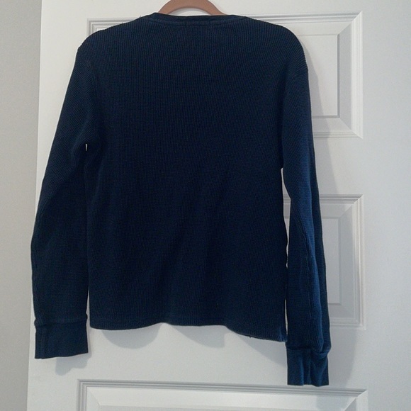 Polo Ralph Lauren navy waffle knit cotton long sleeves teeshirt - Picture 5 of 6